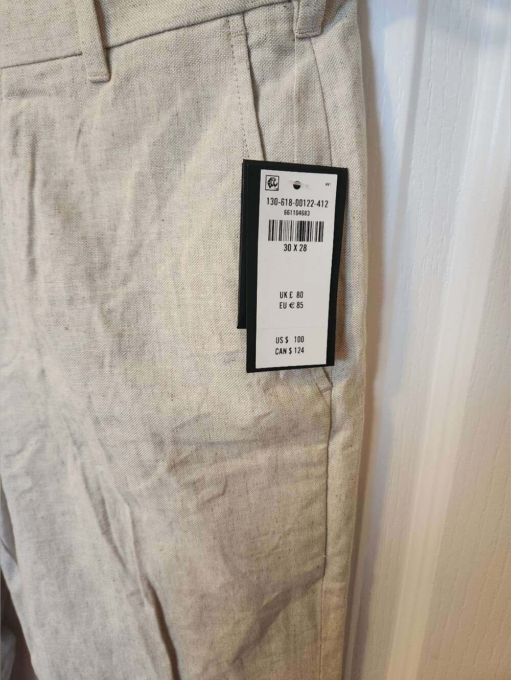 NWT Men's Abercrombie and Fitch Linen Blend Dress Pants Size 30 - Picture 3 of 7